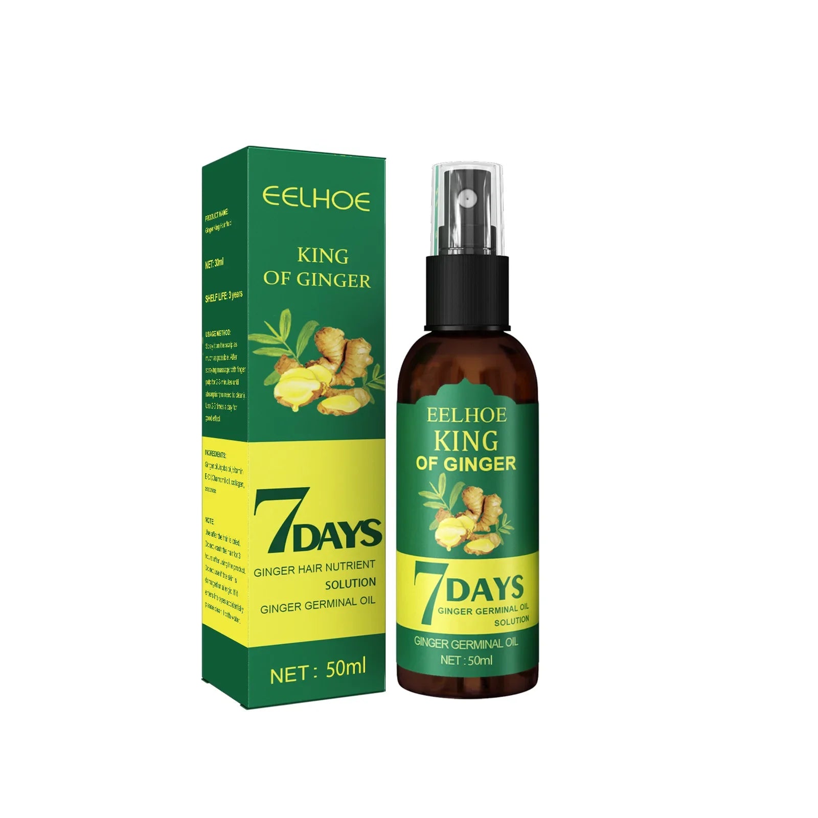 Ginger Care Hair Spray Hair Growth Essence Nourish Hair Roots Massage Scalp Repair 