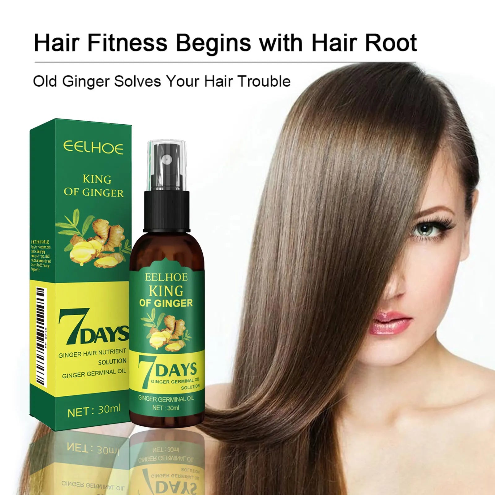 Ginger Care Hair Spray Hair Growth Essence Nourish Hair Roots Massage Scalp Repair 